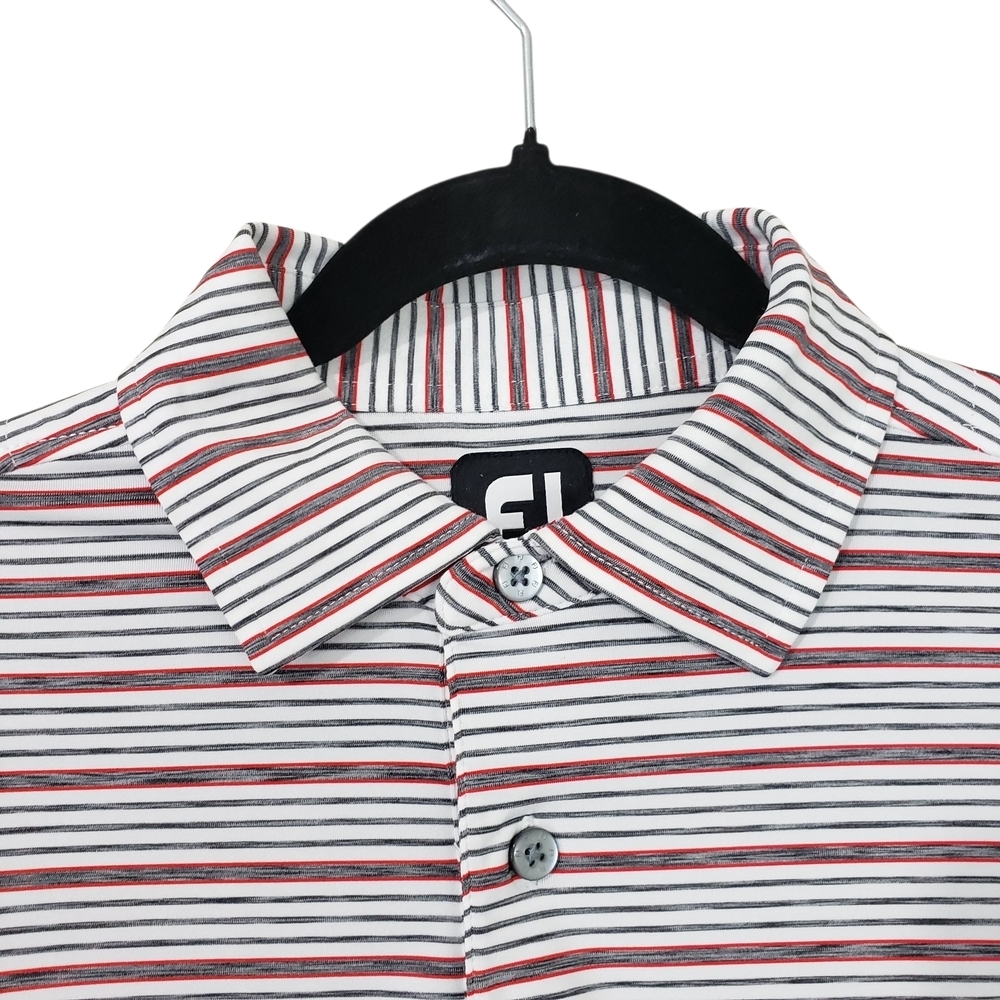 FootJoy Lisle Space Dye Stripe Short Sleeve Men's Polo Shirt Size Medium